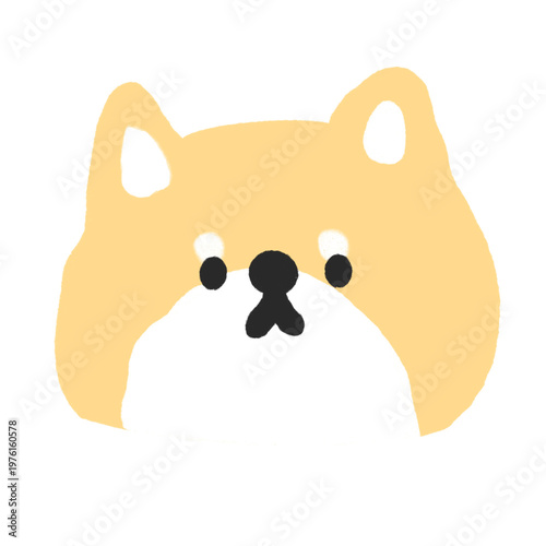 Canvastavla Cute Shiba Inu Face Illustration