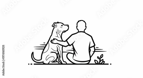 Person and dog sitting together, enjoying quiet companionship