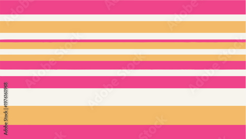 Tableau sur toile Pink Orange White Horizontal Stripes Abstract Pattern Minimalist Geometric Moder