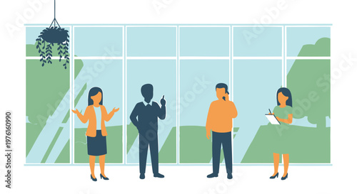 Office workers, business people, colleagues, team members, flat design icons
