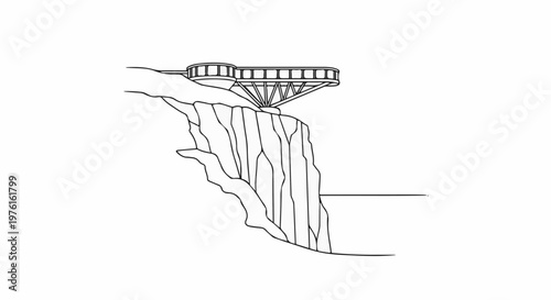 A cliffside observation deck juts out over a sheer drop, supported by a strong structure