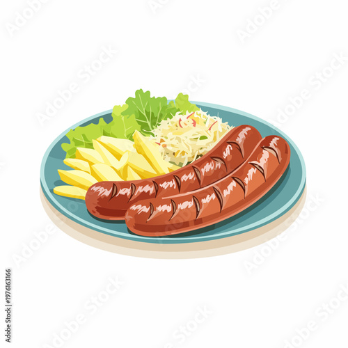 Schlesische Bratwurst mit Kartoffeln