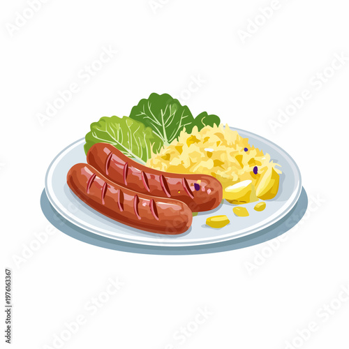 Schlesische Bratwurst mit Kartoffeln