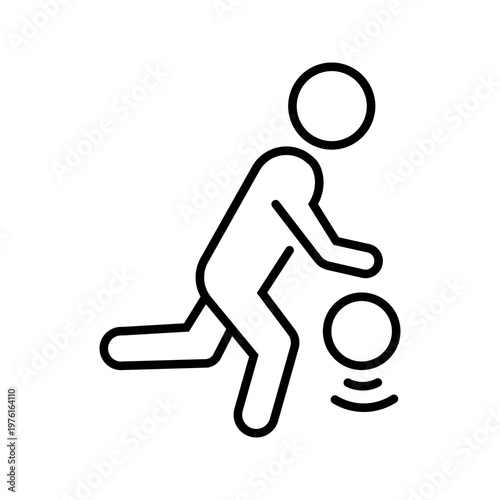 Basketball player icon. Sports and basketball line symbol. Black and white.