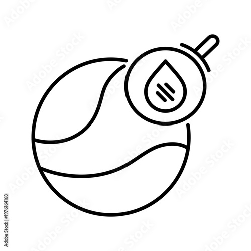 Blood donor search icon. Healthcare and blood donation line symbol. Black and white.