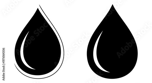 Contrasting styles of water droplet illustrations with varying internal designs Vector, illustration