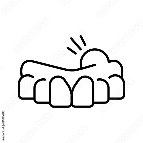 Denture prosthesis icon. Healthcare and dentistry line symbol. Black and white.