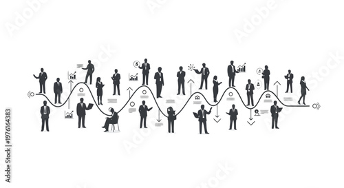 Journey of professional growth and business evolution through various stages Vector