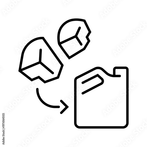 Fuel canister icon. Industry and fuel storage line symbol. Black and white.