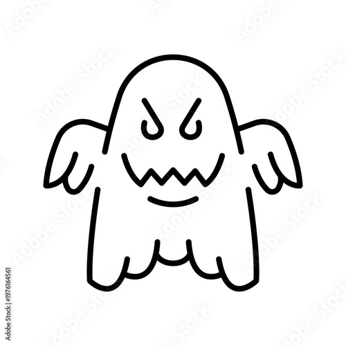 Halloween ghost icon. Holiday and halloween line symbol. Black and white.