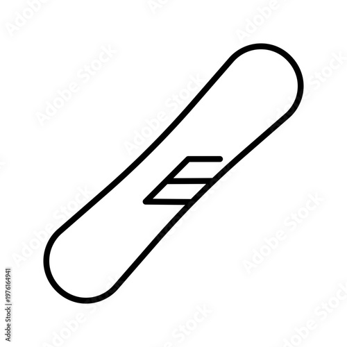 Snow board icon. Sports and snowboarding line symbol. Black and white.
