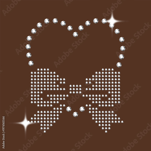 Bedazzled Rhinestone Element Heart with Ribbon
