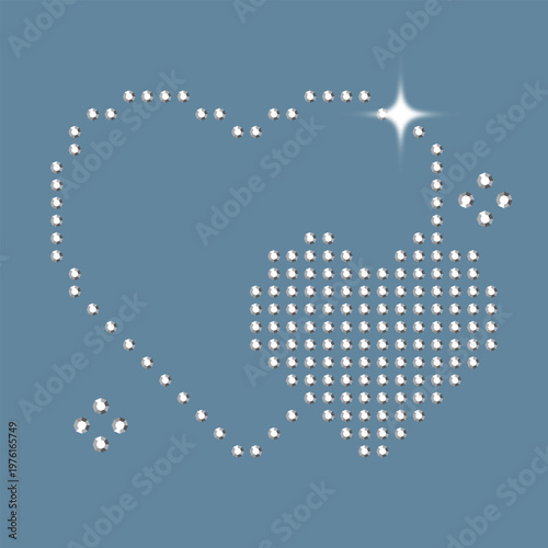 Bedazzled Rhinestone Element Heart