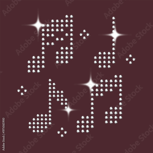 Bedazzled Rhinestone Element Music Note