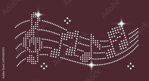 Bedazzled Rhinestone Element Music Note