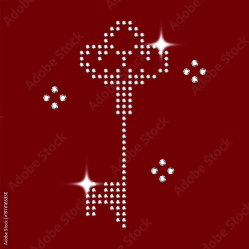 Bedazzled Rhinestone Element Vintage Key