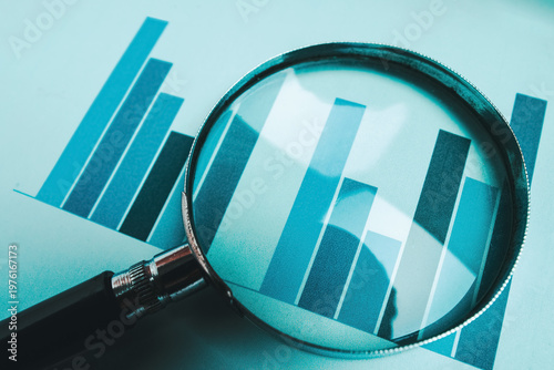 Modern economic trend analysis chart with growth prediction and probabilities
