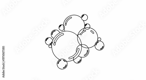 A cluster of interconnected bubbles drawn with simple black outlines on a white background