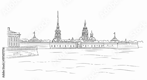 A historical fortress with distinctive spires stands on the waterfront