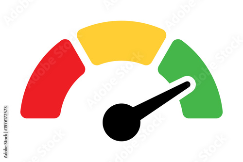 Gauge icon. Performance. Credit score. Vector icon isolated on white background.