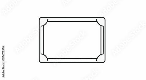 Simple rectangular outline with rounded corners and decorative border