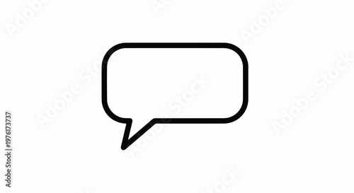 Simple black outline of a speech bubble on a white background