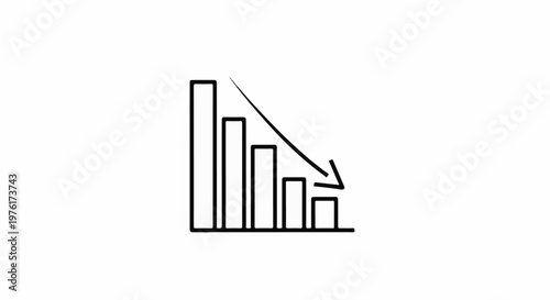 Free Download Simple descending bar chart with an arrow pointing down - GFXLoad