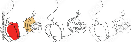 Transformations and cross-sections of common fruits and vegetables through different stages Vector