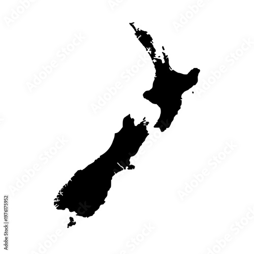 New Zealand country map silhouette vector illustration