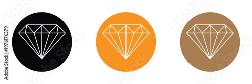 Set of diamonds line in a flat icons style. Abstract black diamond collection icons. Gemstone icons in a linear minimal style. Vector icon logo design diamonds. EPS 10 .