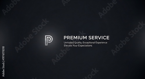 Premium service branding luxury business concept elegant typography dark background corporate identity marketing design template.