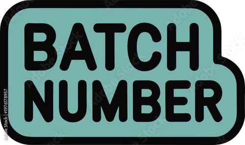 Batch Number Label Icon Flat Design