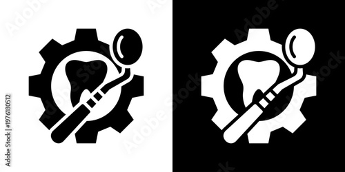 Bilde på lerret Dental Check Icon Set Multiple Style Collection