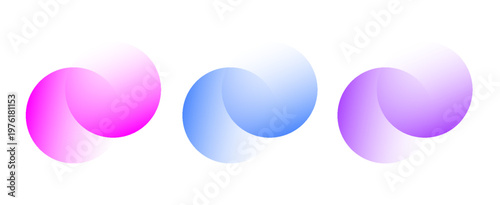 Transparent graphic design element, abstract circles. Connected round shapes for corporate identity. Company logo. Abstract transparent symbol of connected circles. eps 10