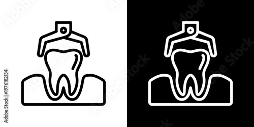 Tooth Extraction Icon Set Multiple Style Collection