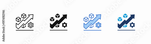 Set of planning icon collection in multiple style. Icon suitable for web and mobile application