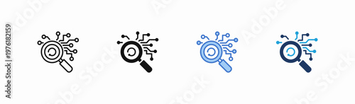 Set of research icon collection in multiple style. Icon suitable for web and mobile application