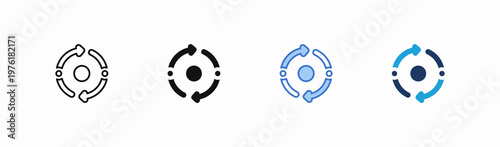 Set of iteration icon collection in multiple style. Icon suitable for web and mobile application