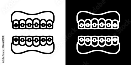 Dental Braces Icon Set Multiple Style Collection