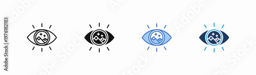 Set of vision icon collection in multiple style. Icon suitable for web and mobile application