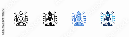 Set of innovation icon collection in multiple style. Icon suitable for web and mobile application