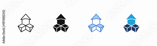 Set of presentation icon collection in multiple style. Icon suitable for web and mobile application