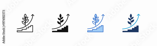 Set of growth icon collection in multiple style. Icon suitable for web and mobile application