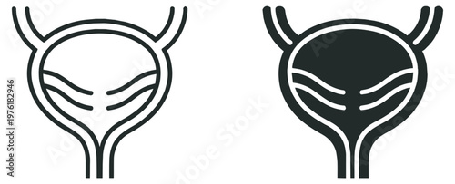 human urinary bladder anatomy icon, organ vector illustration, medical healthcare and urology system symbol isolated on transparent background