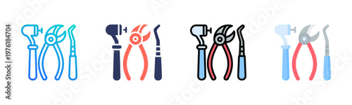 Dental Equipment Icon Set Multiple Style Collection