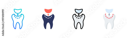 Tooth Filling Icon Set Multiple Style Collection