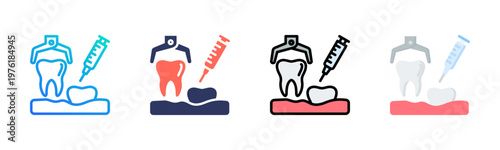 Tooth Extraction Icon Set Multiple Style Collection