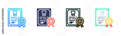 Certificate Icon Set Multiple Style Collection