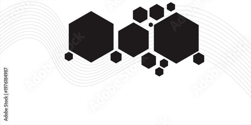 Abstract black hexagon. Vector Illustration. Clip-art
