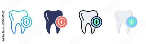 Dental Protection Icon Set Multiple Style Collection